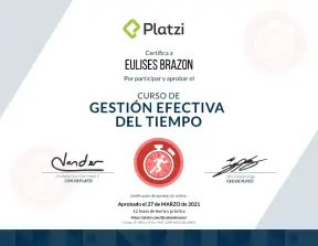 certificado gestion tiempo